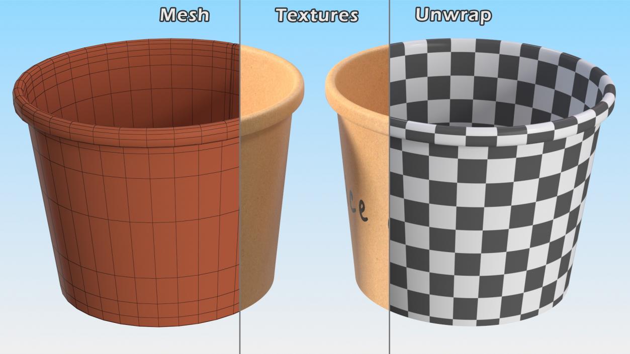 3D model Ice Cream Paper Cup Empty