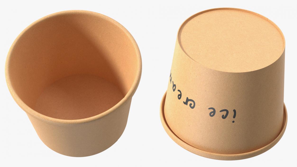 3D model Ice Cream Paper Cup Empty