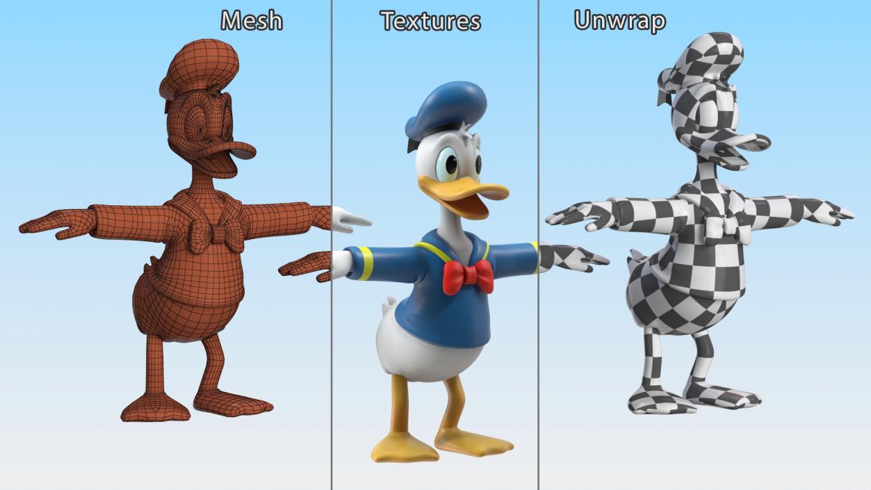 3D model Disney Character Donald Duck Rigged