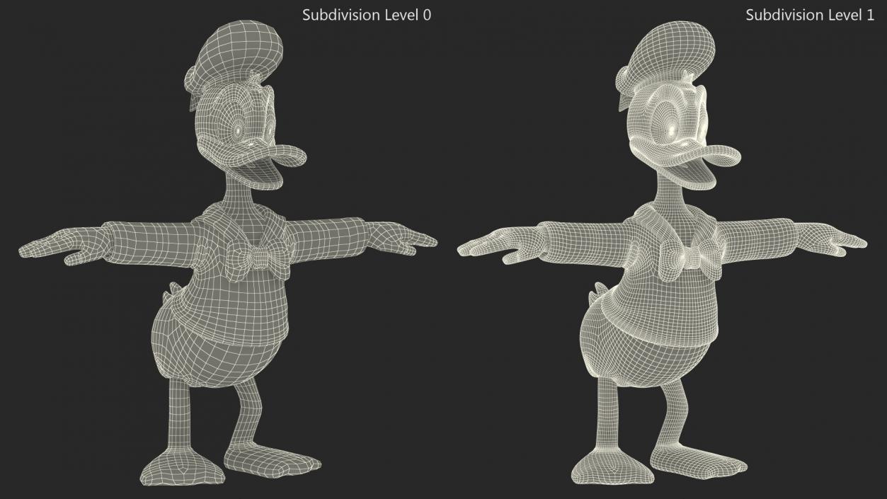 3D model Disney Character Donald Duck Rigged