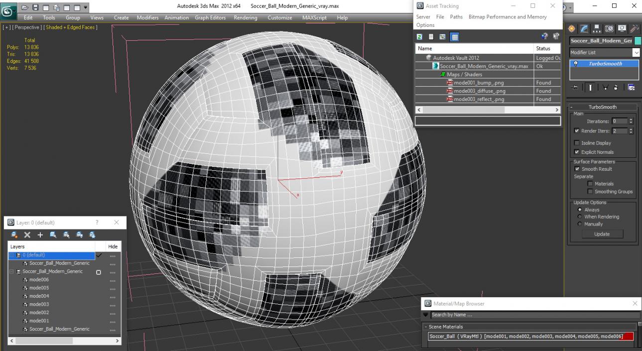 3D Soccer Ball Modern Generic