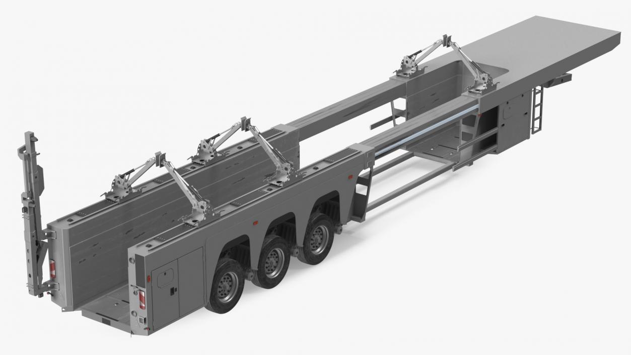 3D model Concrete Panel Semi Trailer Empty Rigged