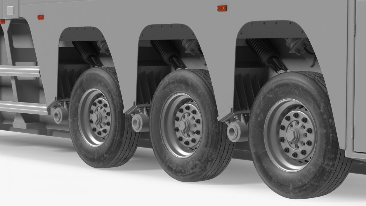 3D model Concrete Panel Semi Trailer Empty Rigged