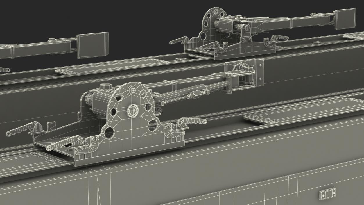 3D model Concrete Panel Semi Trailer Empty Rigged