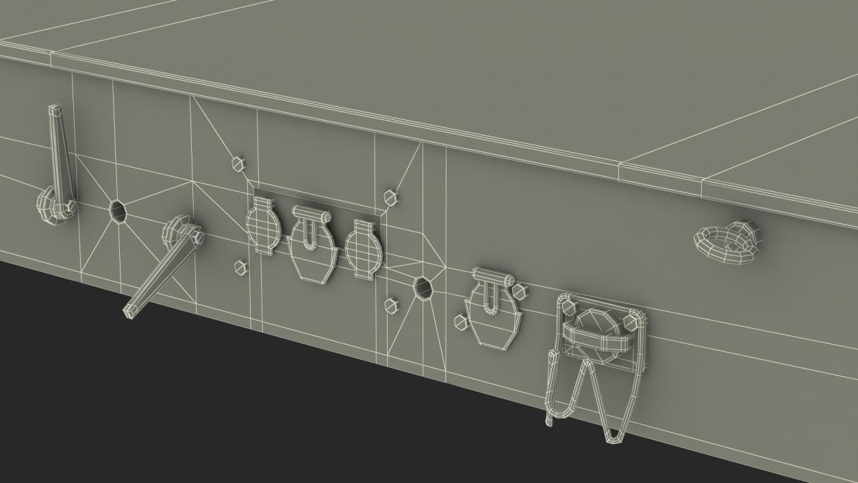 3D model Concrete Panel Semi Trailer Empty Rigged