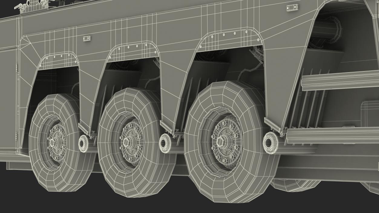 3D model Concrete Panel Semi Trailer Empty Rigged