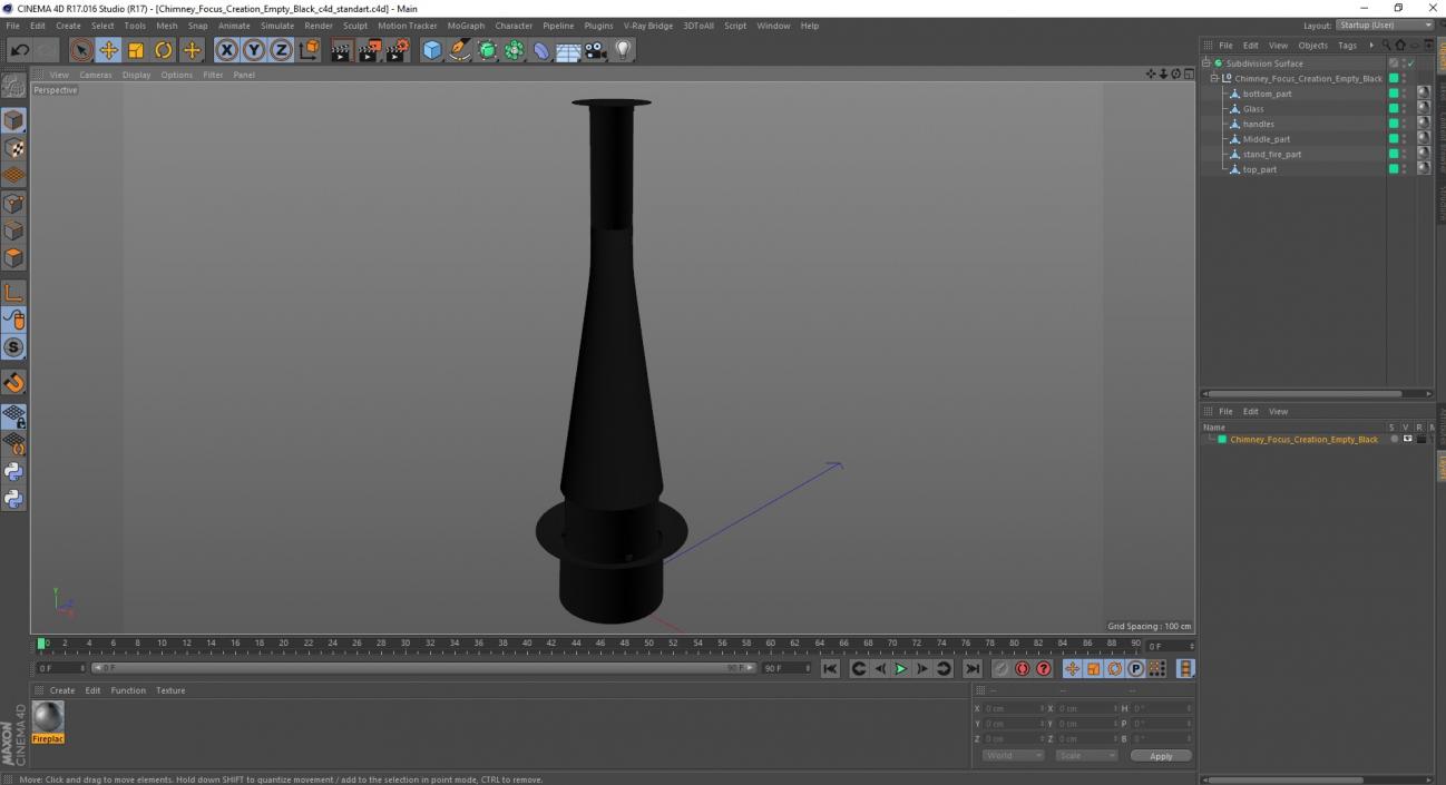 Chimney Focus Creation Empty Black 3D model