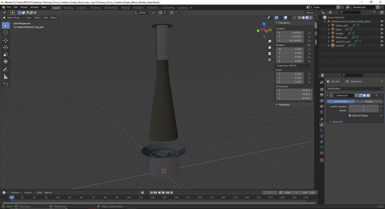 Chimney Focus Creation Empty Black 3D model