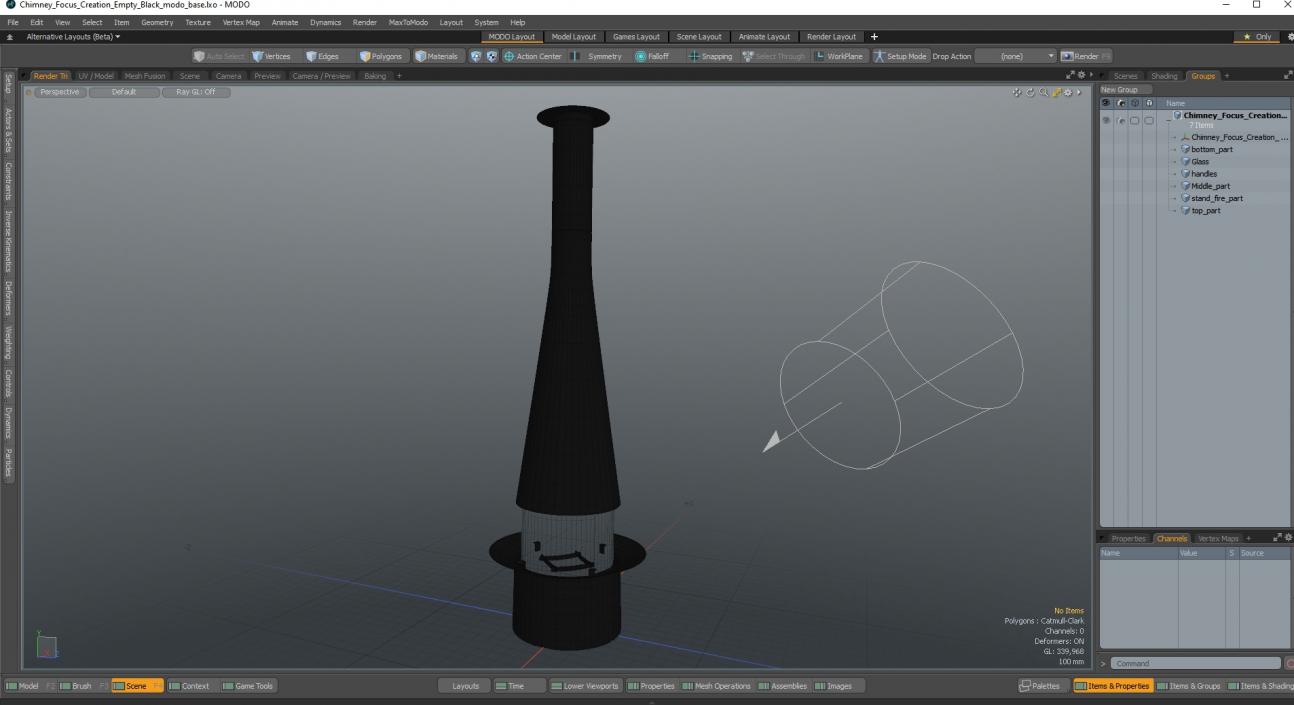 Chimney Focus Creation Empty Black 3D model