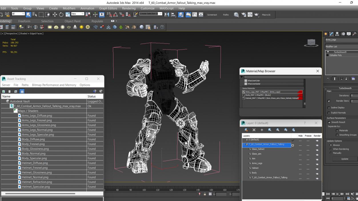 3D model T 60 Combat Armor Fallout Talking 2