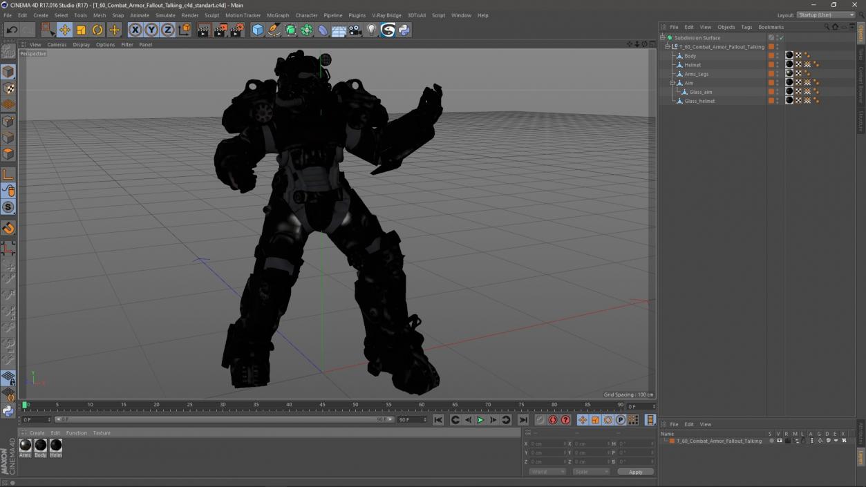 3D model T 60 Combat Armor Fallout Talking 2