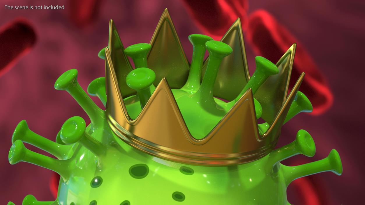 Covid Emoji with Crown 3D