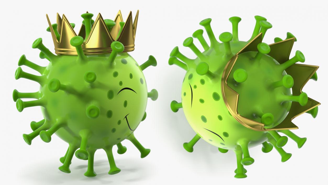 Covid Emoji with Crown 3D