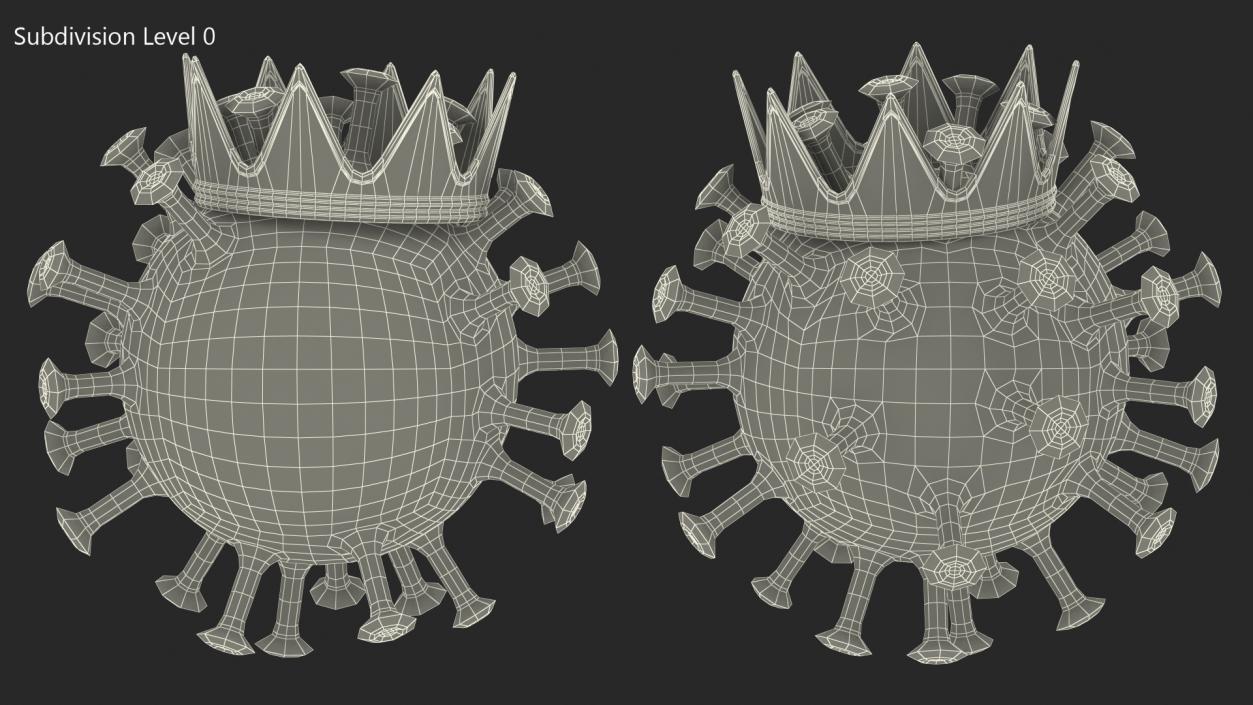 Covid Emoji with Crown 3D