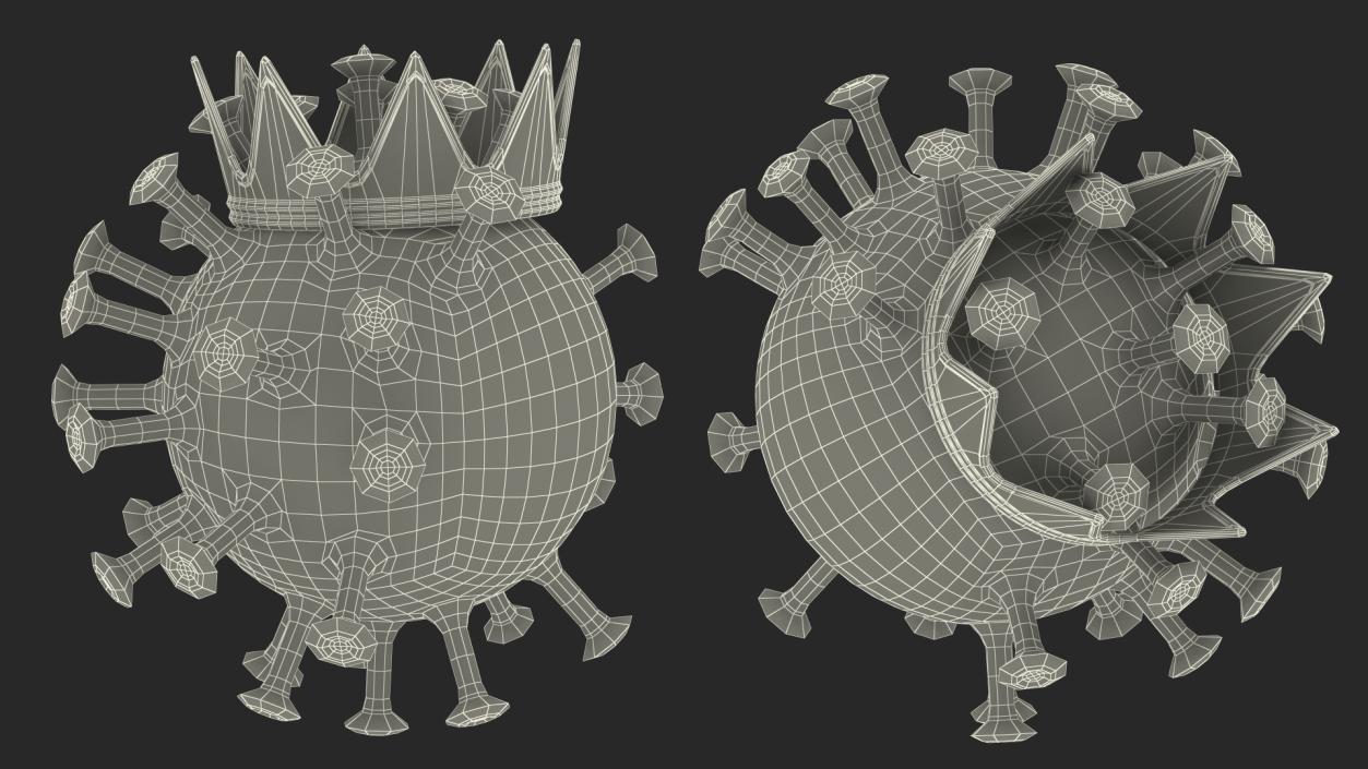 Covid Emoji with Crown 3D