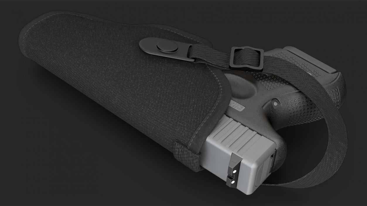 3D model Glock 26 and Tactical Nylon Holster