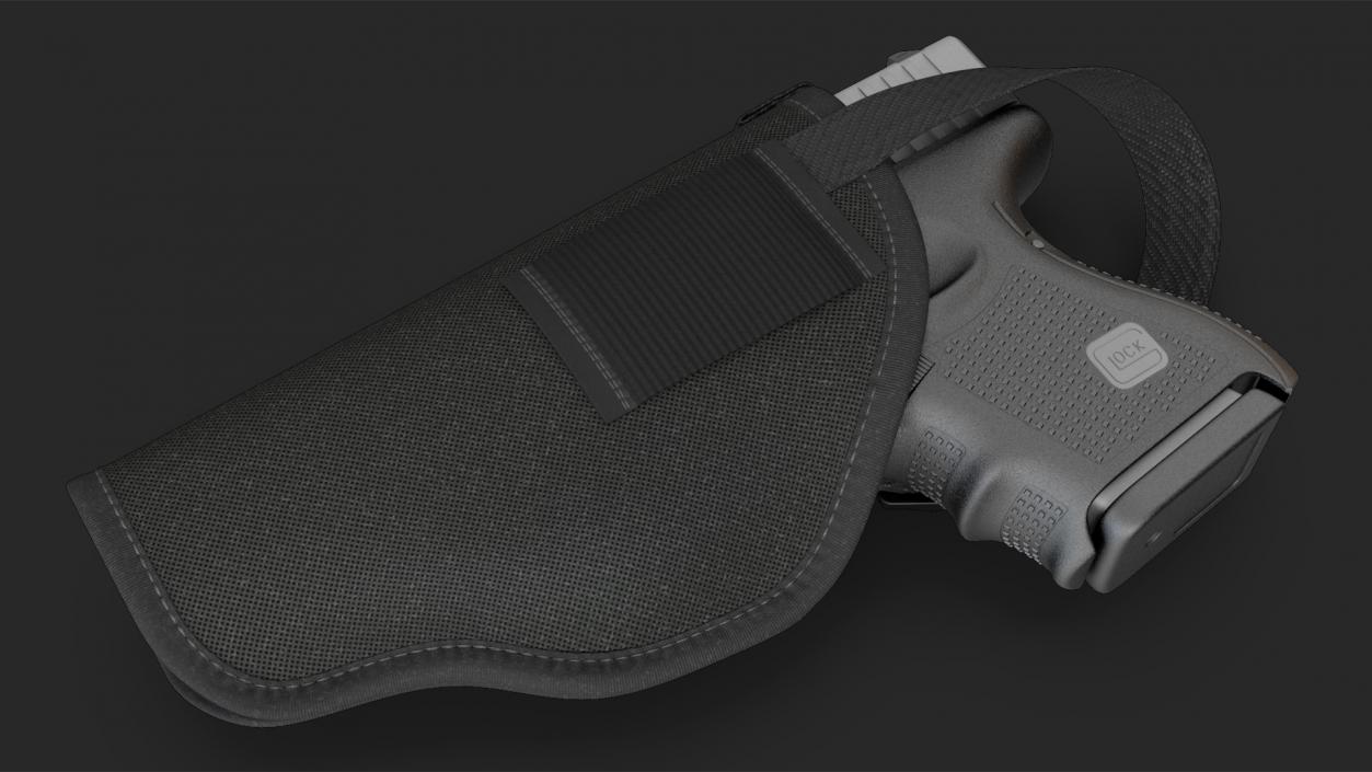 3D model Glock 26 and Tactical Nylon Holster