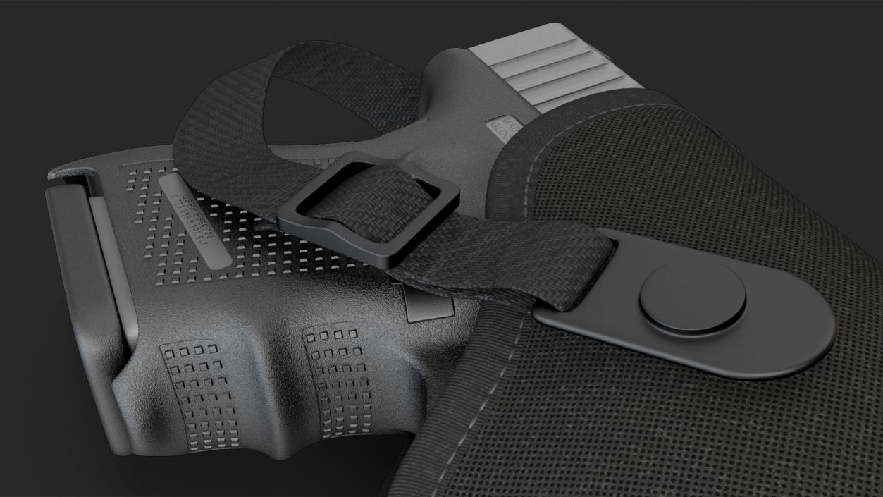 3D model Glock 26 and Tactical Nylon Holster