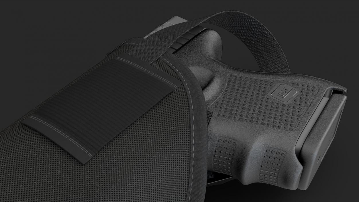 3D model Glock 26 and Tactical Nylon Holster