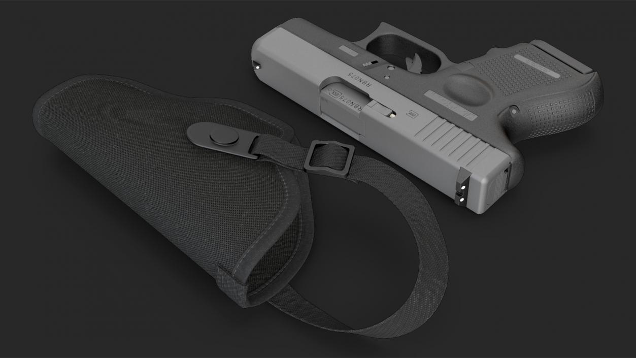 3D model Glock 26 and Tactical Nylon Holster