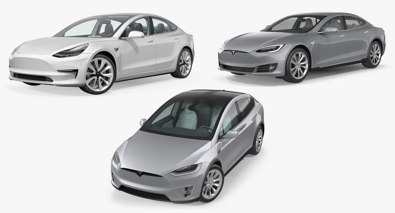 3D Tesla Cars 3D Models Collection 2 model