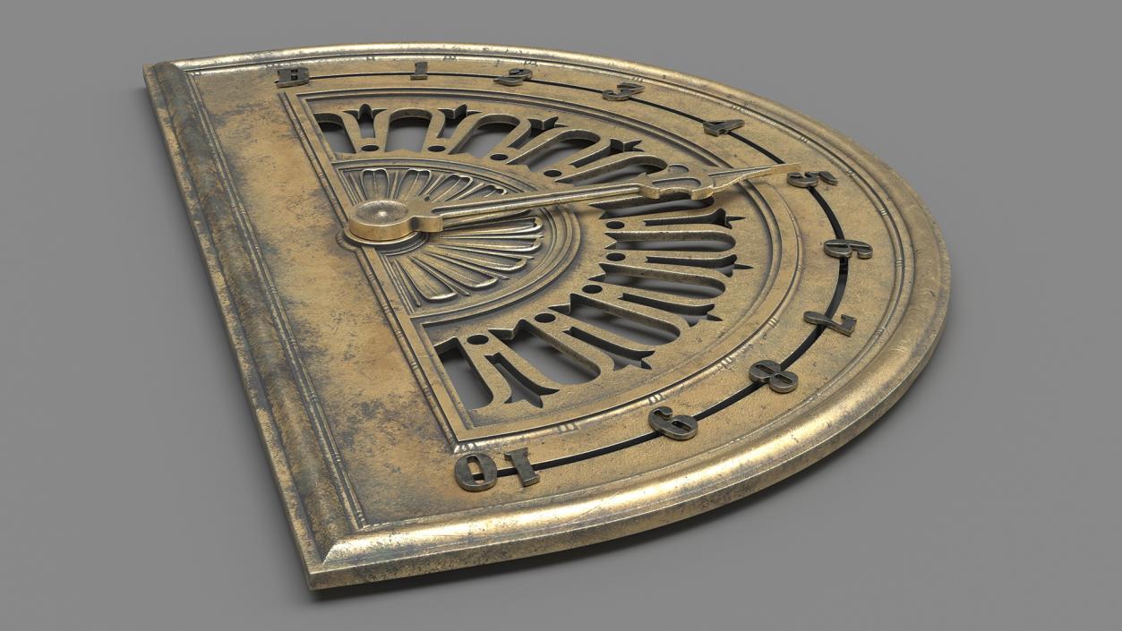 Old Elevator Floor Indicator Brass 3D model