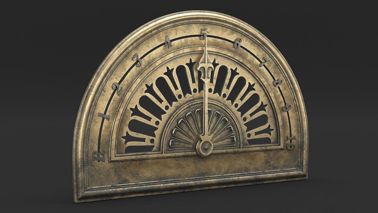 Old Elevator Floor Indicator Brass 3D model