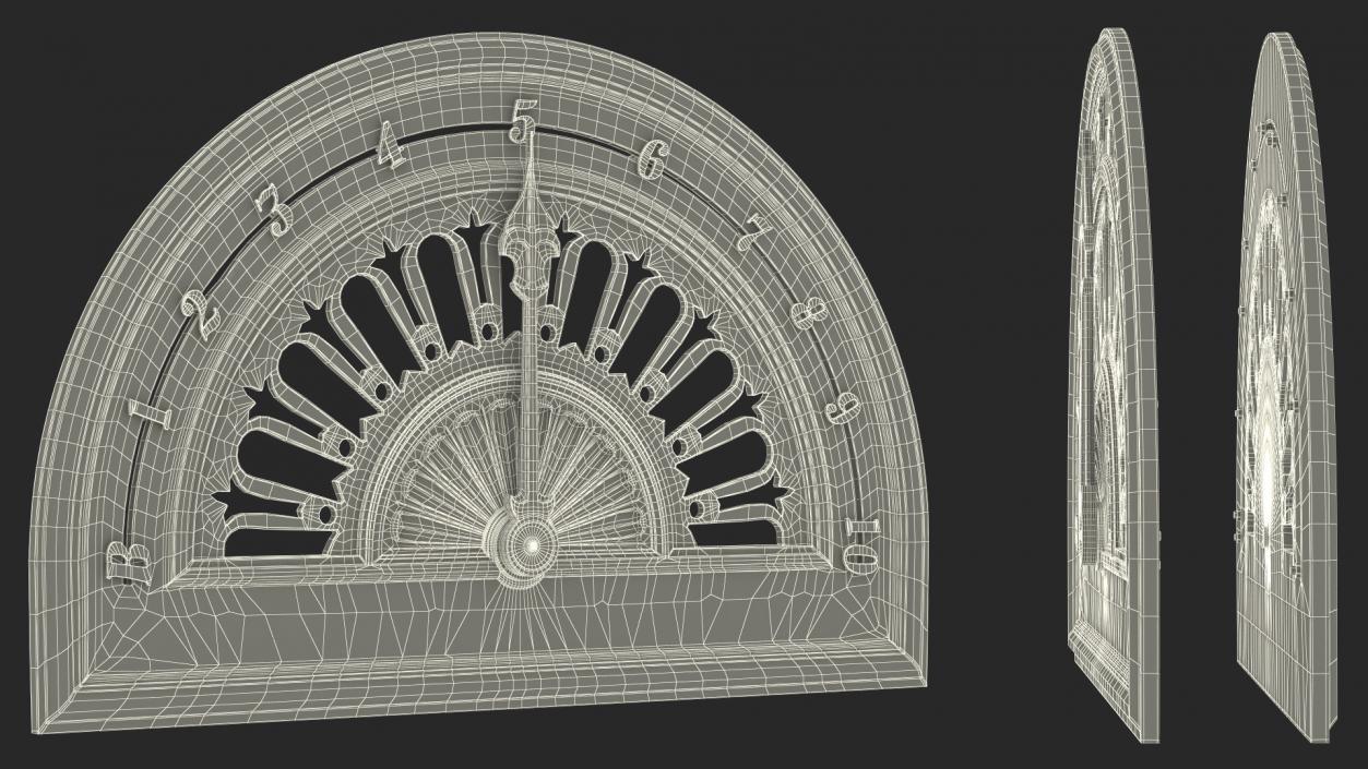 Old Elevator Floor Indicator Brass 3D model