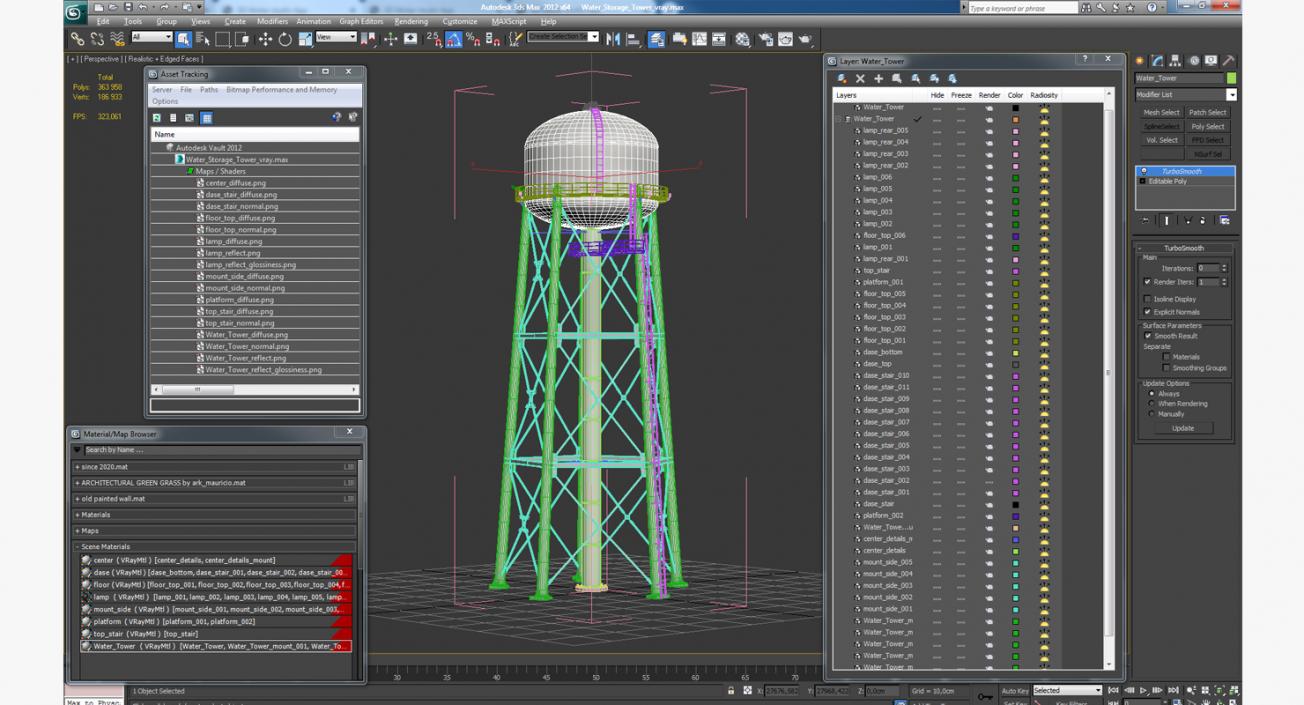 Water Storage Tower 3D model