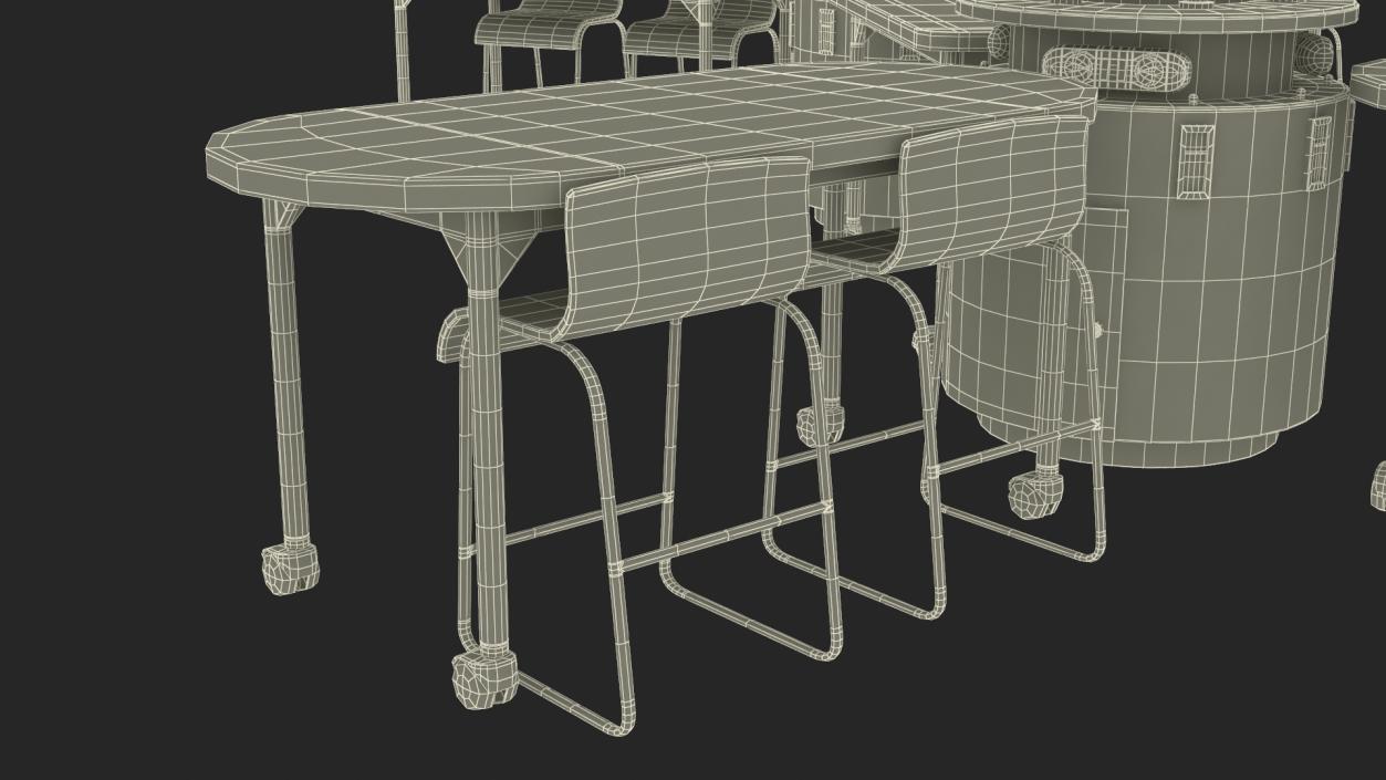 3D Modular Table Set for Chemistry Classroom 2 model