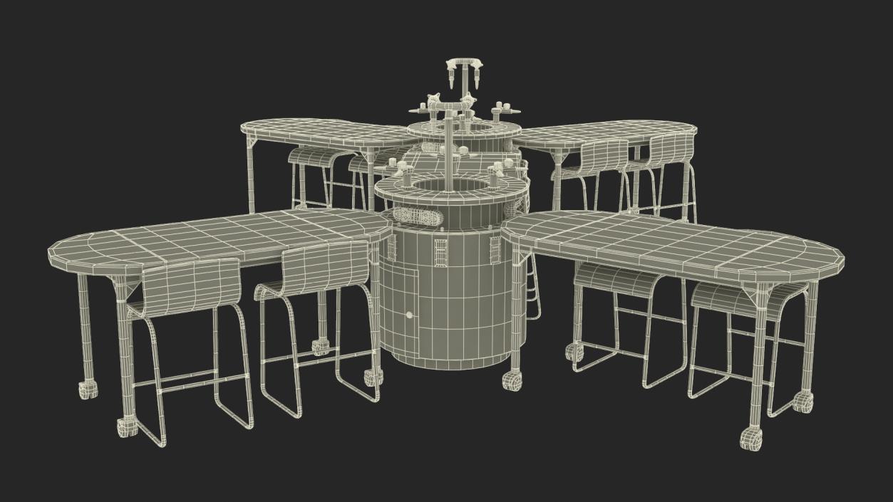 3D Modular Table Set for Chemistry Classroom 2 model