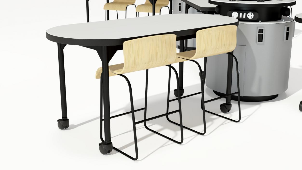 3D Modular Table Set for Chemistry Classroom 2 model