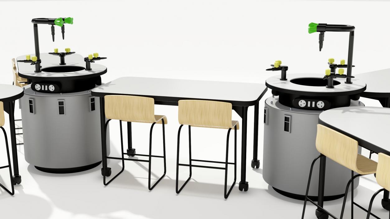 3D Modular Table Set for Chemistry Classroom 2 model