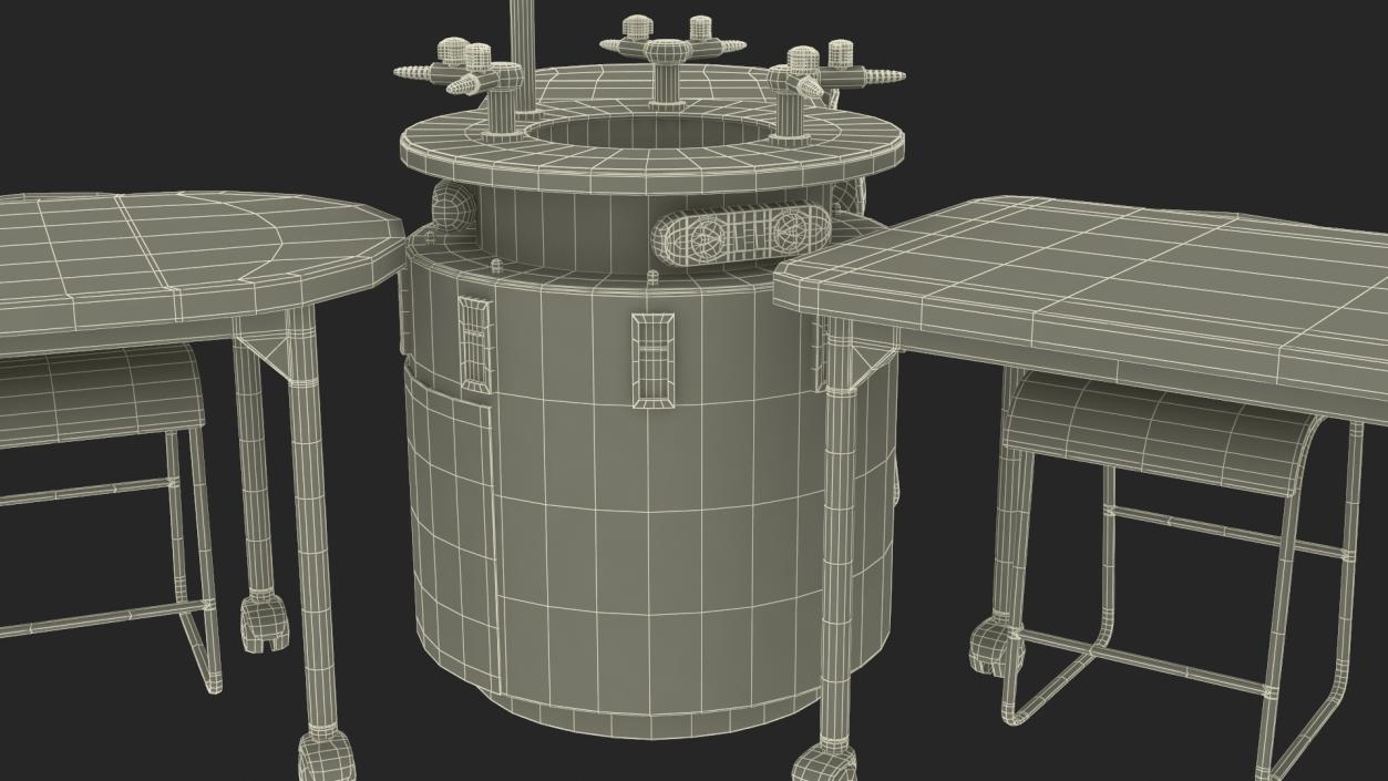 3D Modular Table Set for Chemistry Classroom 2 model