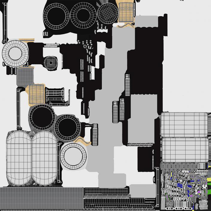 3D Modular Table Set for Chemistry Classroom 2 model