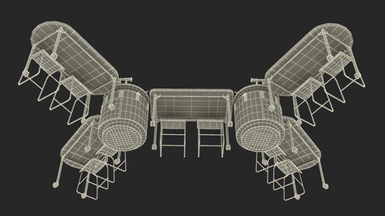 3D Modular Table Set for Chemistry Classroom 2 model