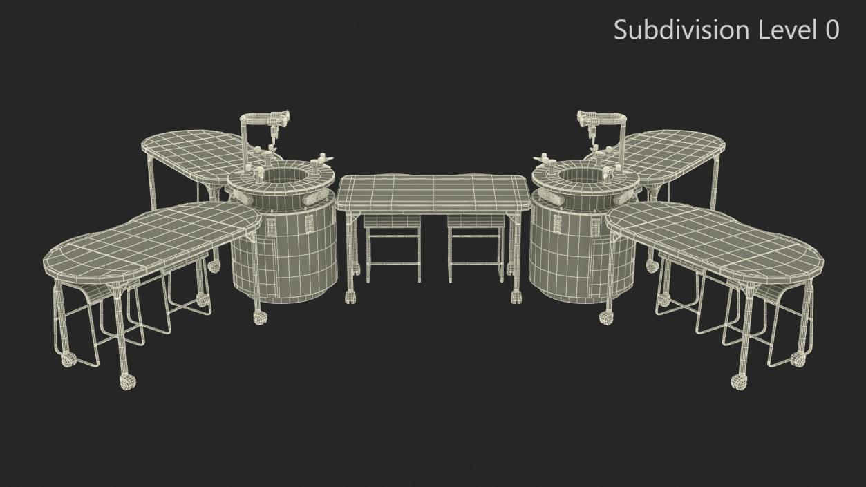 3D Modular Table Set for Chemistry Classroom 2 model