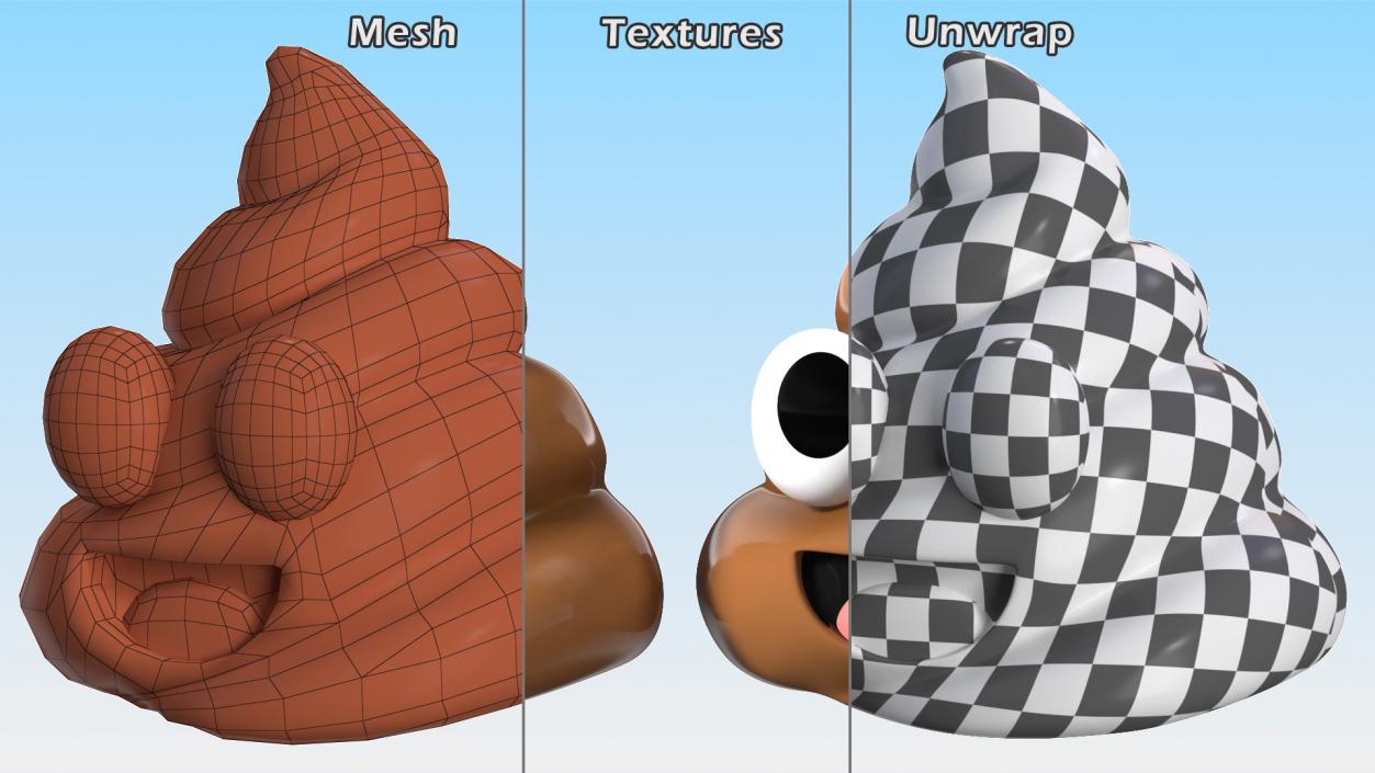 3D model Smiling Faces Poop Emoji Collection