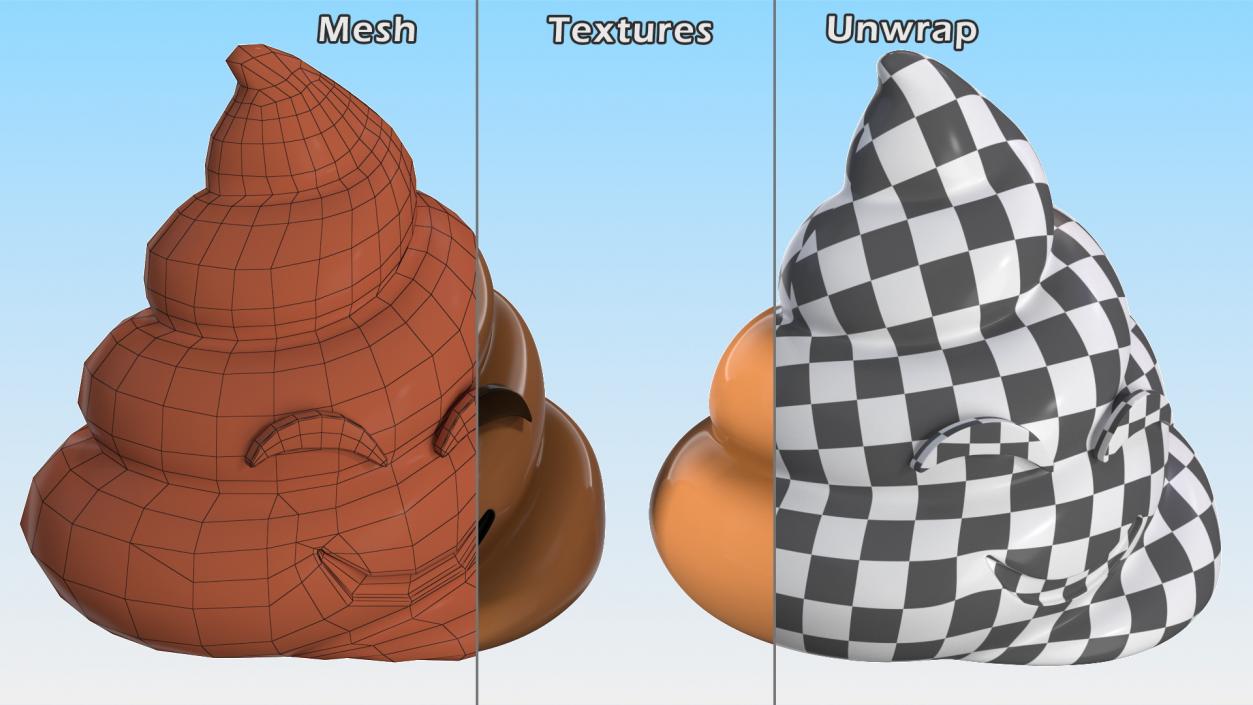 3D model Smiling Faces Poop Emoji Collection