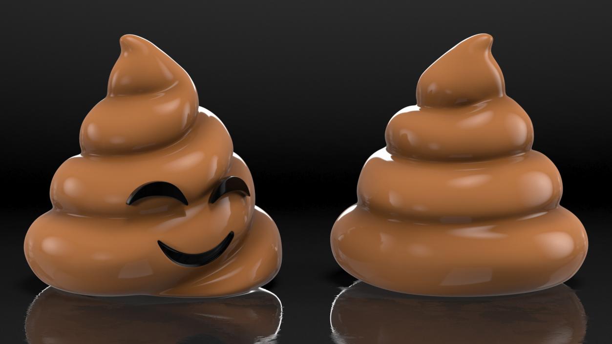 3D model Smiling Faces Poop Emoji Collection