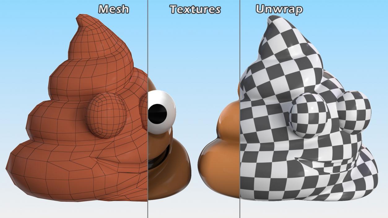 3D model Smiling Faces Poop Emoji Collection