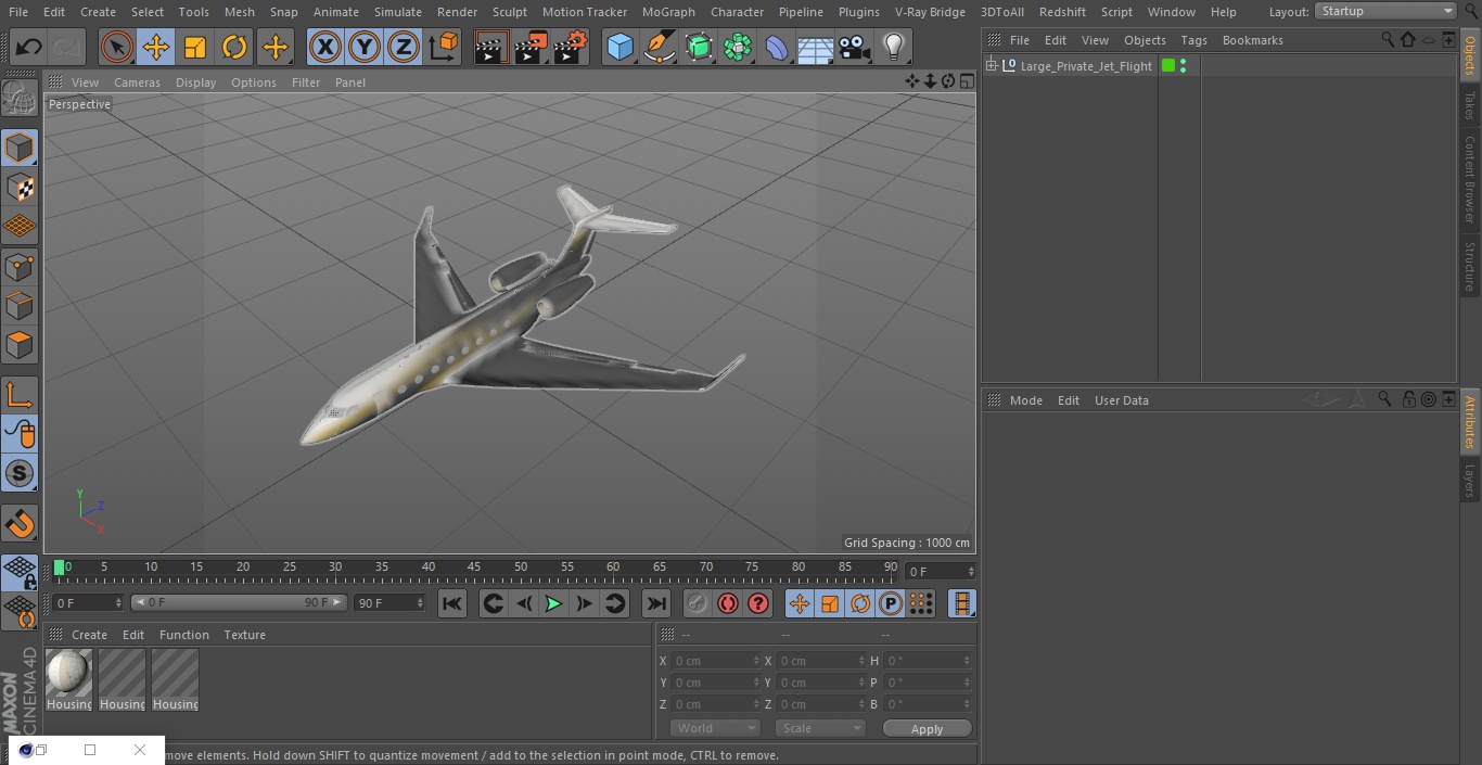 Large Private Jet Flight 3D model