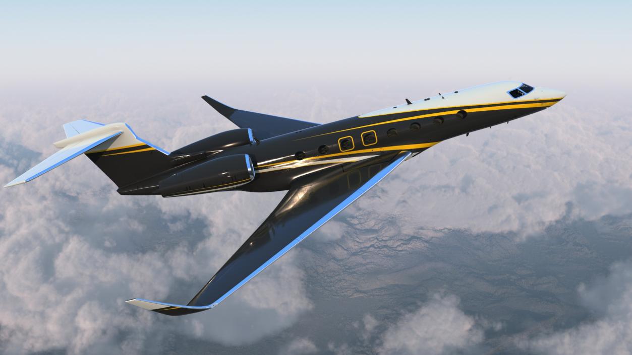 Large Private Jet Flight 3D model