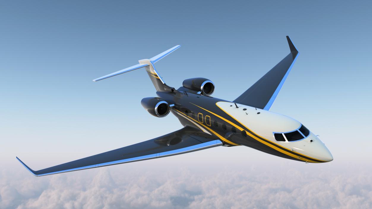 Large Private Jet Flight 3D model