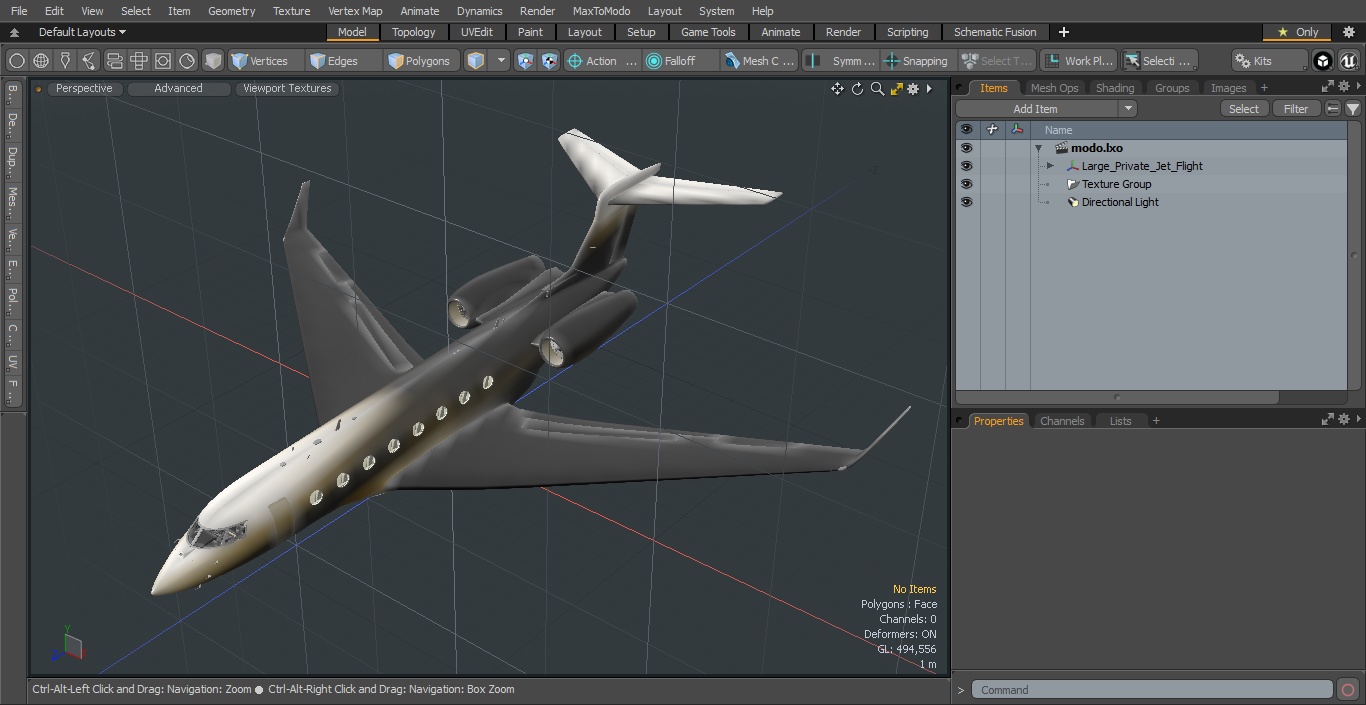 Large Private Jet Flight 3D model