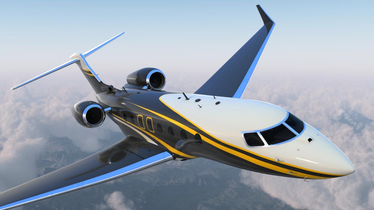 Large Private Jet Flight 3D model