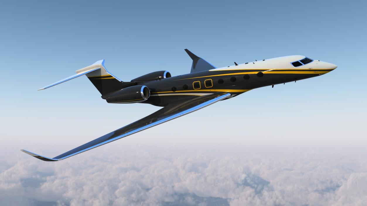 Large Private Jet Flight 3D model