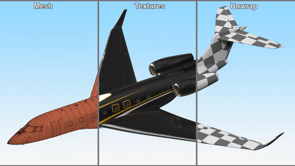 Large Private Jet Flight 3D model