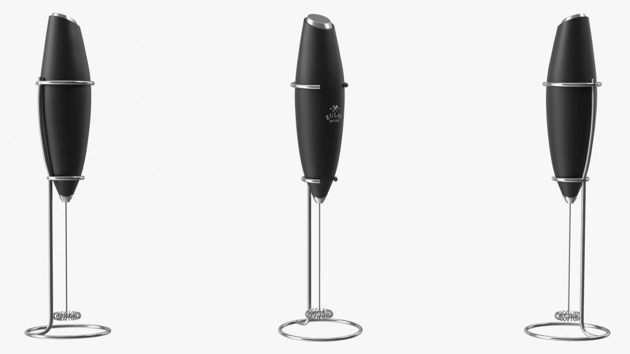 Milk Handheld Mixer Zulay Black with Stand 3D