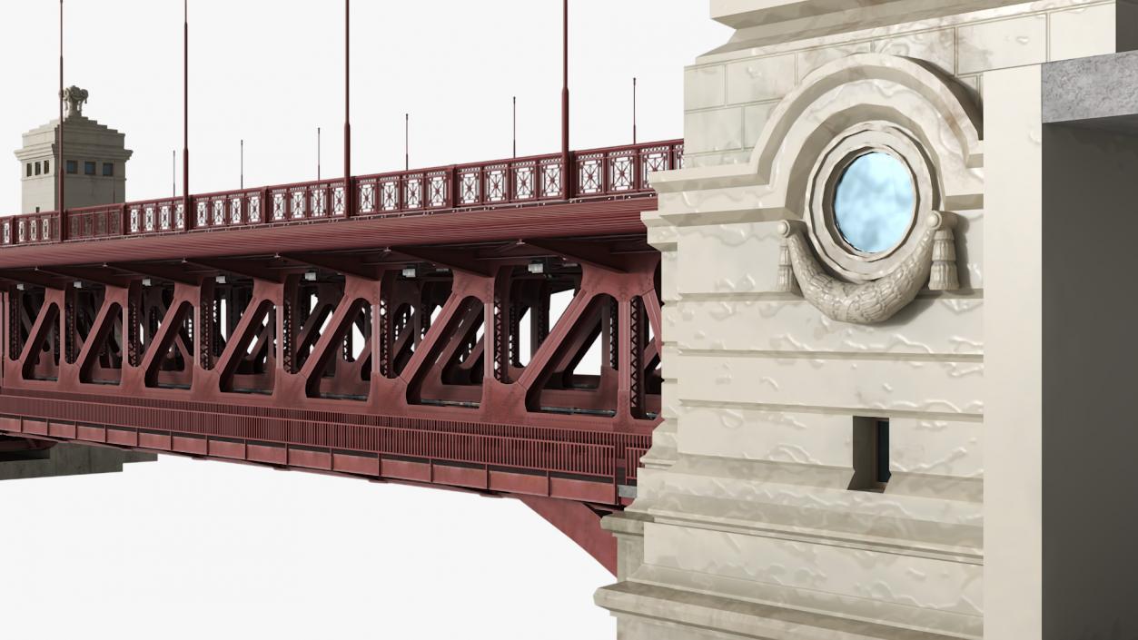 3D Chicago Drawbridge Lowered